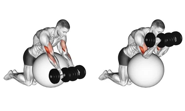 Exercise Ball Preacher Curl